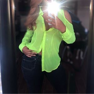Neon Green Sheer Top✨☘️